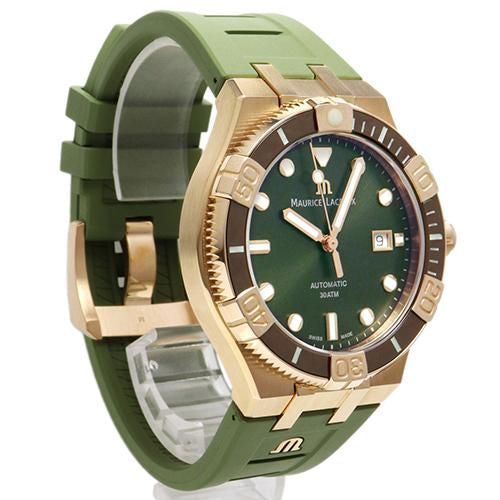 Maurice Lacroix Aikon Venturer Bronze Dial Green Rubber Strap Watch For Men - AI6058-BRZ01-630-1 Buy Now By Maurice Lacroix