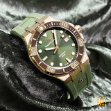 Maurice Lacroix Aikon Venturer Bronze Dial Green Rubber Strap Watch For Men - AI6058-BRZ01-630-1 Buy Now By Maurice Lacroix