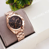 Michael Kors Bradshaw Black Dial Rose Gold Steel Strap Watch for Women - MK5854 Buy Now By Michael Kors