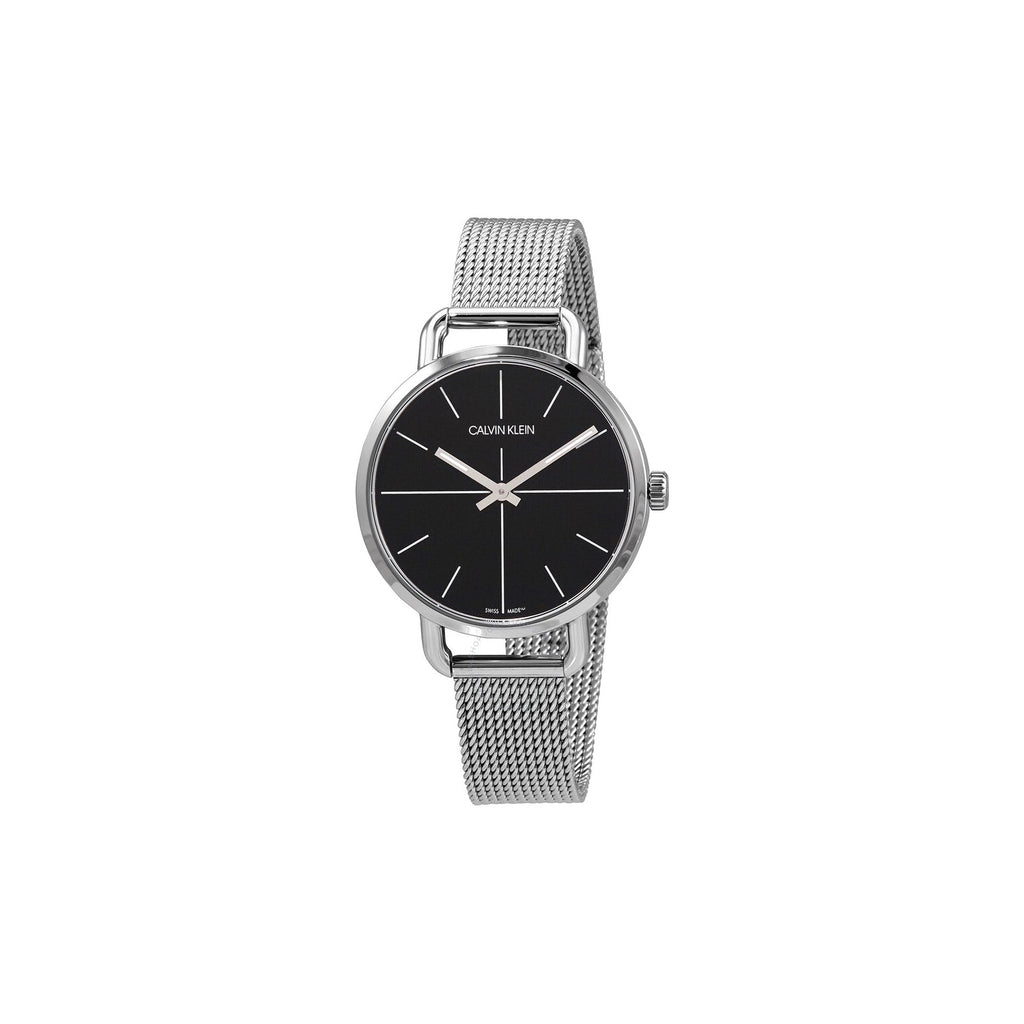 Calvin Klein Even Black Dial Silver Mesh Bracelet Watch for Women - K7B23121 Buy Now By Calvin Klein