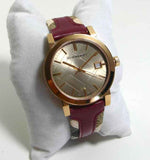Burberry Heritage Nova Gold Dial Haymarket Red Leather Strap Watch for Women - BU9111 Buy Now By Burberry