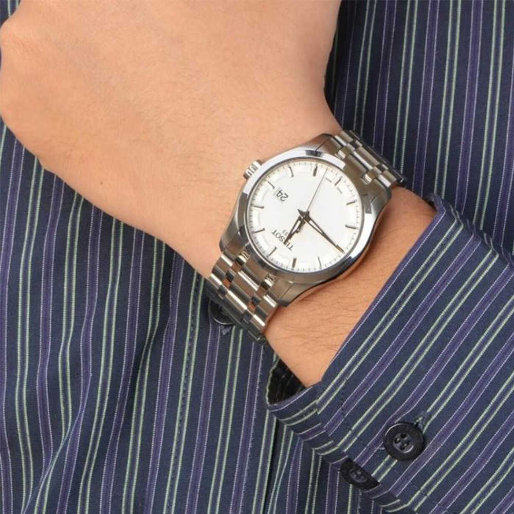 Tissot T Trend Couturier Chronograph White Dial Silver Steel Strap Watch For Men - T035.410.11.031.00 Buy Now By Tissot