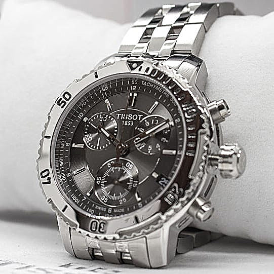 Tissot PRS 200 Grey Dial Chronograph Grey Dial Silver Steel Strap Watch For Men - T067.417.11.051.00 Buy Now By Tissot
