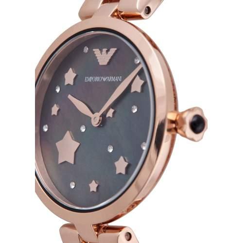 Emporio Armani Arianna Black Dial Rose Gold Stainless Steel Watch For Women - AR11197 Buy Now By Emporio Armani