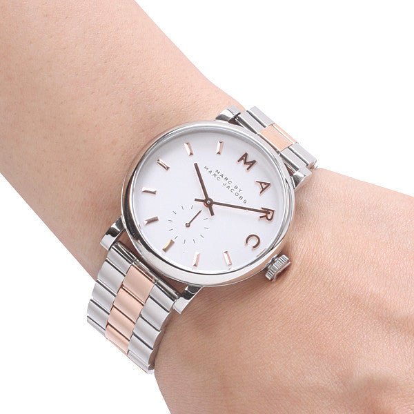 Marc Jacobs Baker White Dial Two Tone Steel Strap Watch for Women - MBM3312 Buy Now By Marc Jacobs