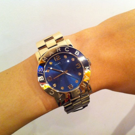 Marc Jacobs Amy Blue Dial Gold Steel Strap Watch for Women - MBM3166 Buy Now By Marc Jacobs