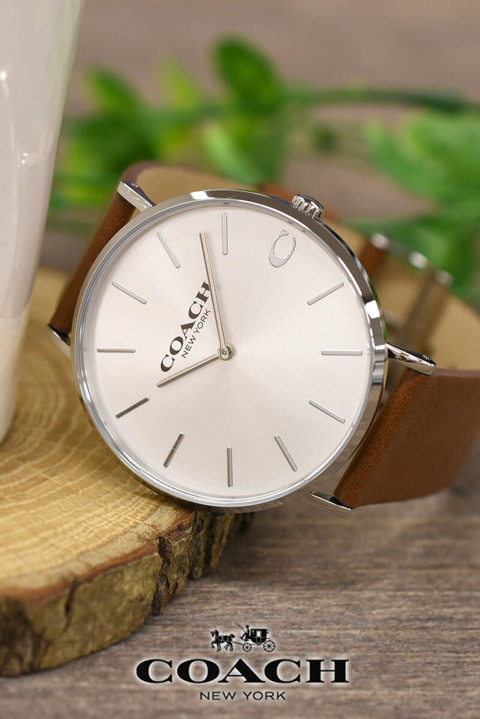 Coach Charles Silver Dial Brown Leather Strap Watch for Men - 14602152 Buy Now By Coach