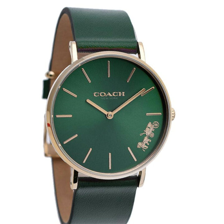 Coach Perry Green Dial Green Leather Strap Watch for Women - 14503383-C Buy Now By Coach