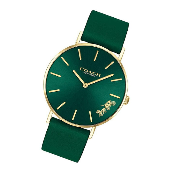 Coach Perry Green Dial Green Leather Strap Watch for Women - 14503383-C Buy Now By Coach