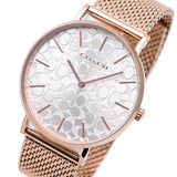 Coach Perry Silver Dial Rose Gold Mesh Bracelet Watch for Women - 14503386 Buy Now By Coach