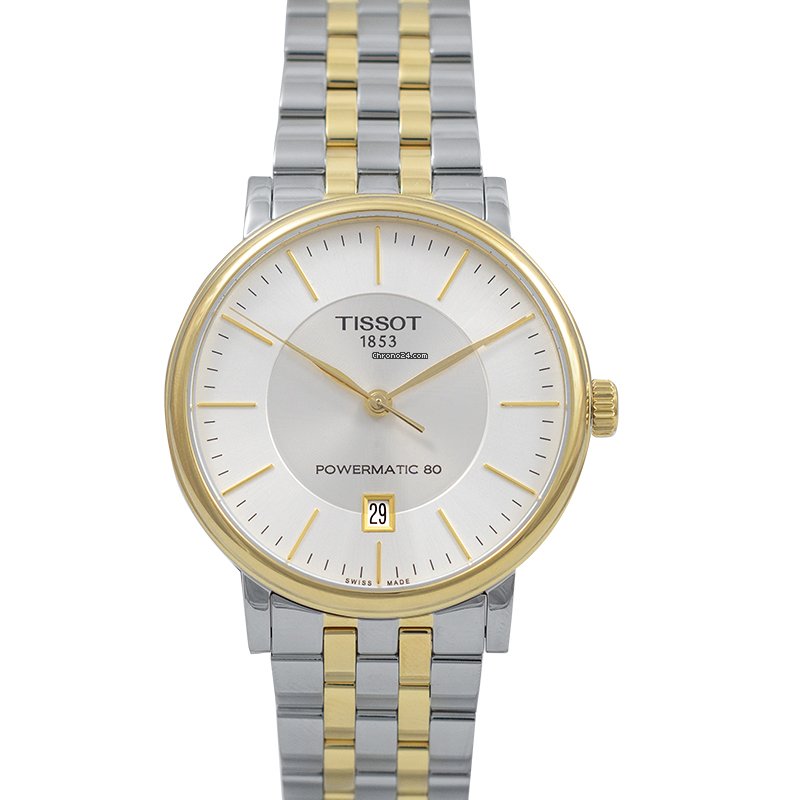 Tissot Carson Premium Powermatic 80 White Dial Two Tone Steel Strap Watch For Men - T122.407.22.031.00 Buy Now By Tissot