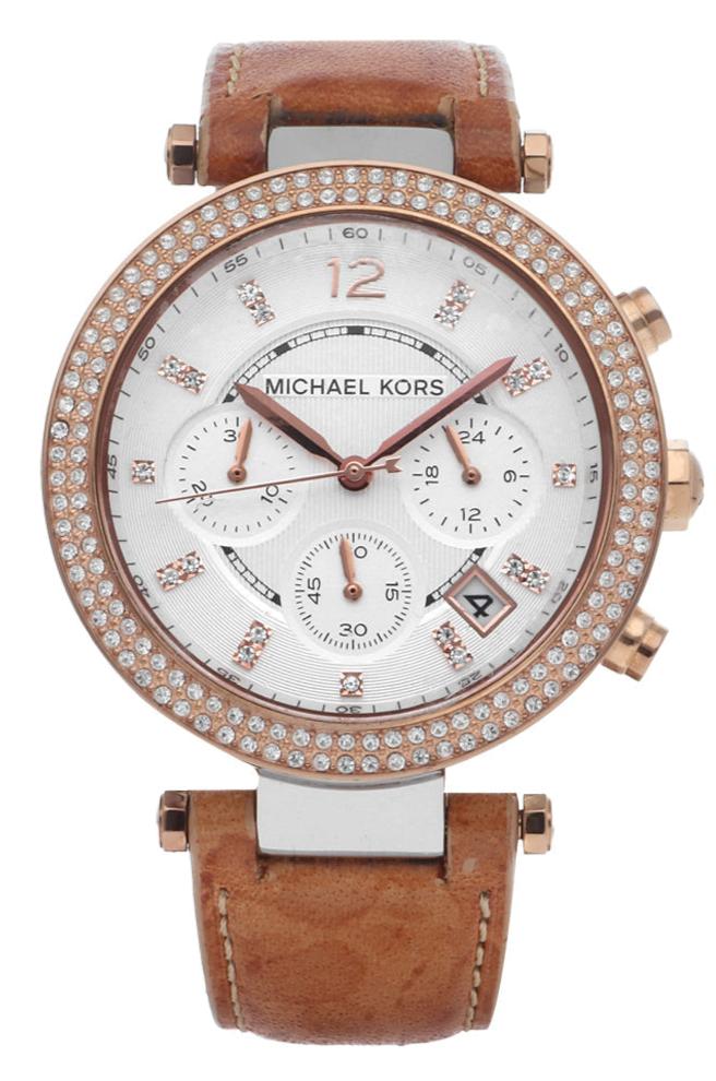 Michael Kors Parker Chronograph White Dial Tan Leather Strap Watch for Women - MK5633 Buy Now By Michael Kors