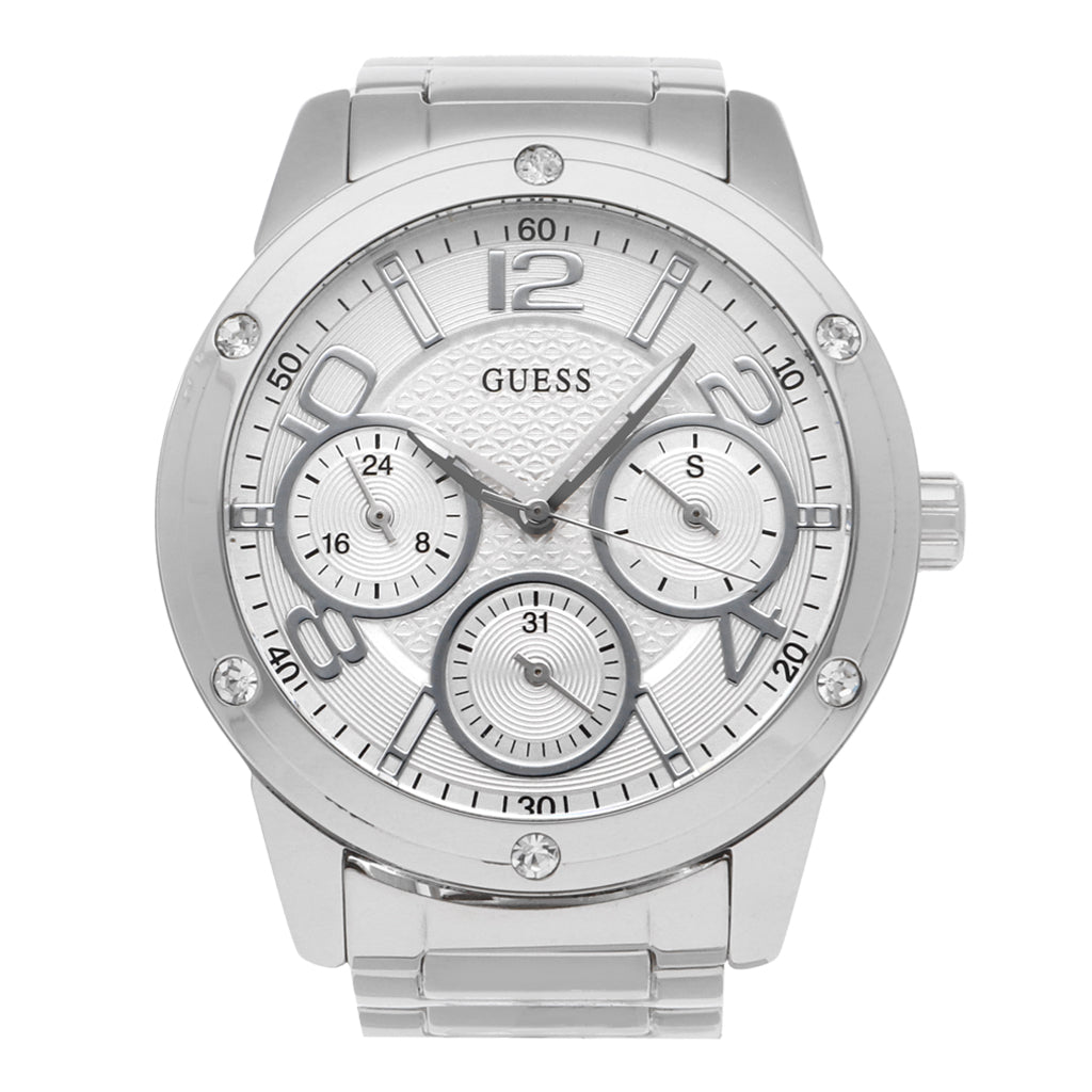 Guess Confetti Silver Dial Silver Steel Strap Watch for Women - W0778L1 Buy Now By Guess
