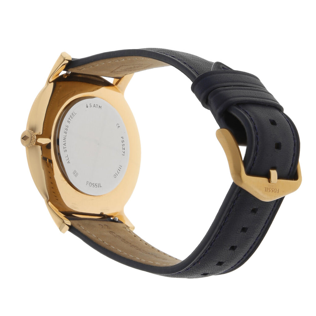 Fossil The Minimalist Slim White Dial Blue Leather Strap Watch for Men - FS5371 Buy Now By Fossil