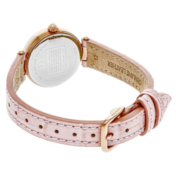 Coach Hayley Mother of Pearl Pink Dial Pink Leather Strap Watch for Women - 14503537 Buy Now By Coach