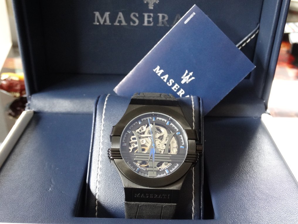 Maserati Potenza Automatic Black Dial Black Leather Strap Watch For Men - R8821108009 Buy Now By Maserati
