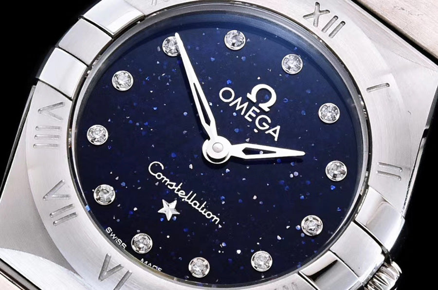 Omega Constellation Manhattan Quartz Diamonds Blue Dial Silver Steel Strap Watch for Women - 131.10.25.60.53.001 Buy Now By Omega