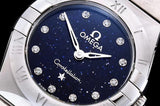 Omega Constellation Manhattan Quartz Diamonds Blue Dial Silver Steel Strap Watch for Women - 131.10.25.60.53.001 Buy Now By Omega