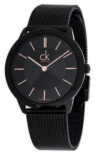 Calvin Klein Minimal Black Dial Black Mesh Bracelet Watch for Women - K3M23421 Buy Now By Calvin Klein