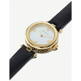 Gucci Diamantissima Mother of Pearl Dial Black Leather Strap Watch For Women - YA141505 Buy Now By Gucci
