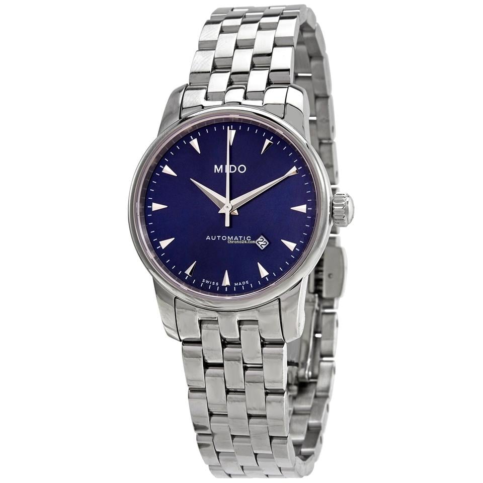 Mido Baroncelli II Automatic Blue Dial Silver Steel Strap Watch For Men - M8600.4.15.1 Buy Now By Mido