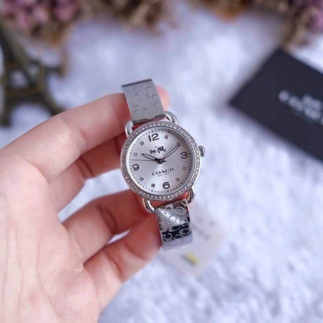 Coach Delancey White Dial Silver Steel Strap Watch for Women - 14502353 Buy Now By Coach