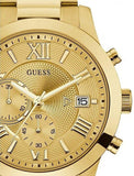 Guess Atlas Chronograph Gold Dial Gold Steel Strap Watch For Men - W0668G4 Buy Now By Guess