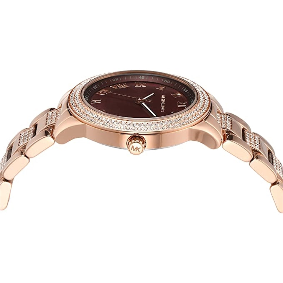 Michael Kors Tibby Multifunction Crystals Maroon Dial Rose Gold Steel Strap Watch for Women - MK4685 Buy Now By Michael Kors