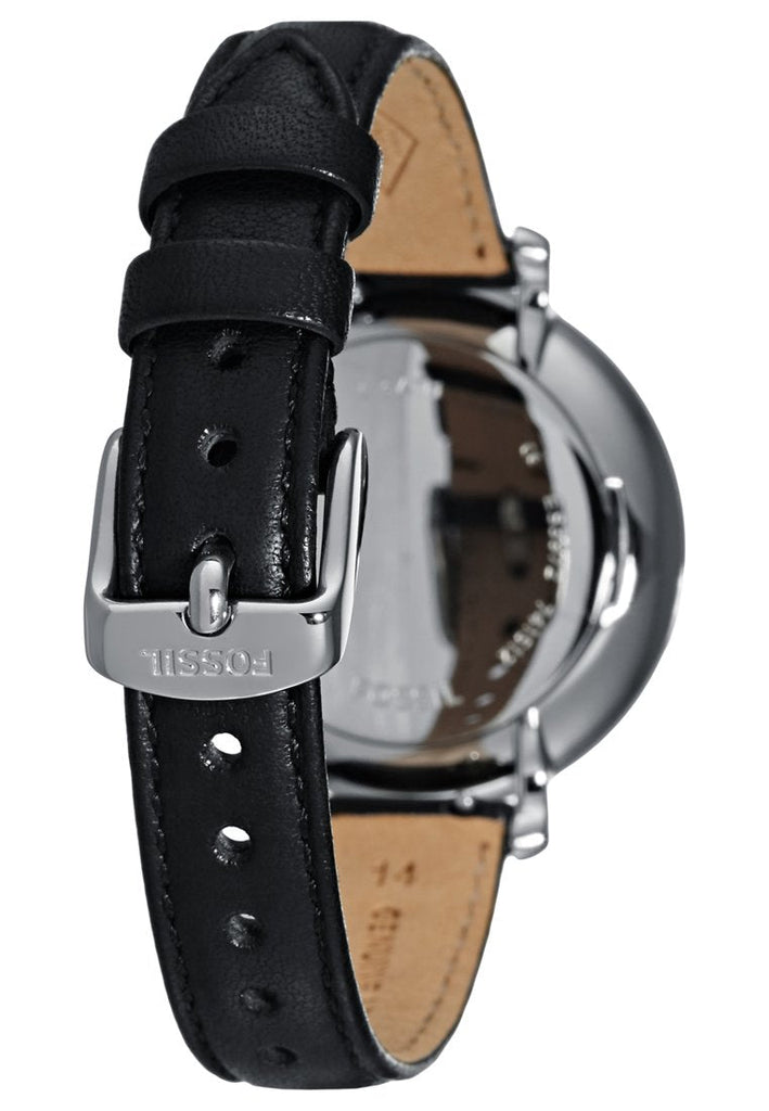 Fossil Jacqueline Quartz White Dial Black Leather Strap Watch for Women - ES3972 Buy Now By Fossil