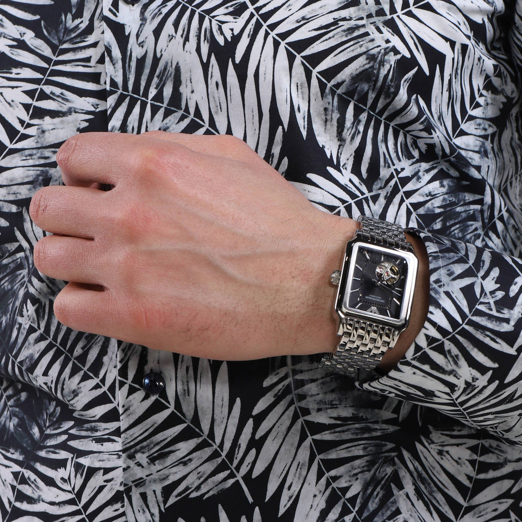 Emporio Armani Diego Automatic Black Dial Silver Steel Strap Watch For Men - AR60057 Buy Now By Emporio Armani