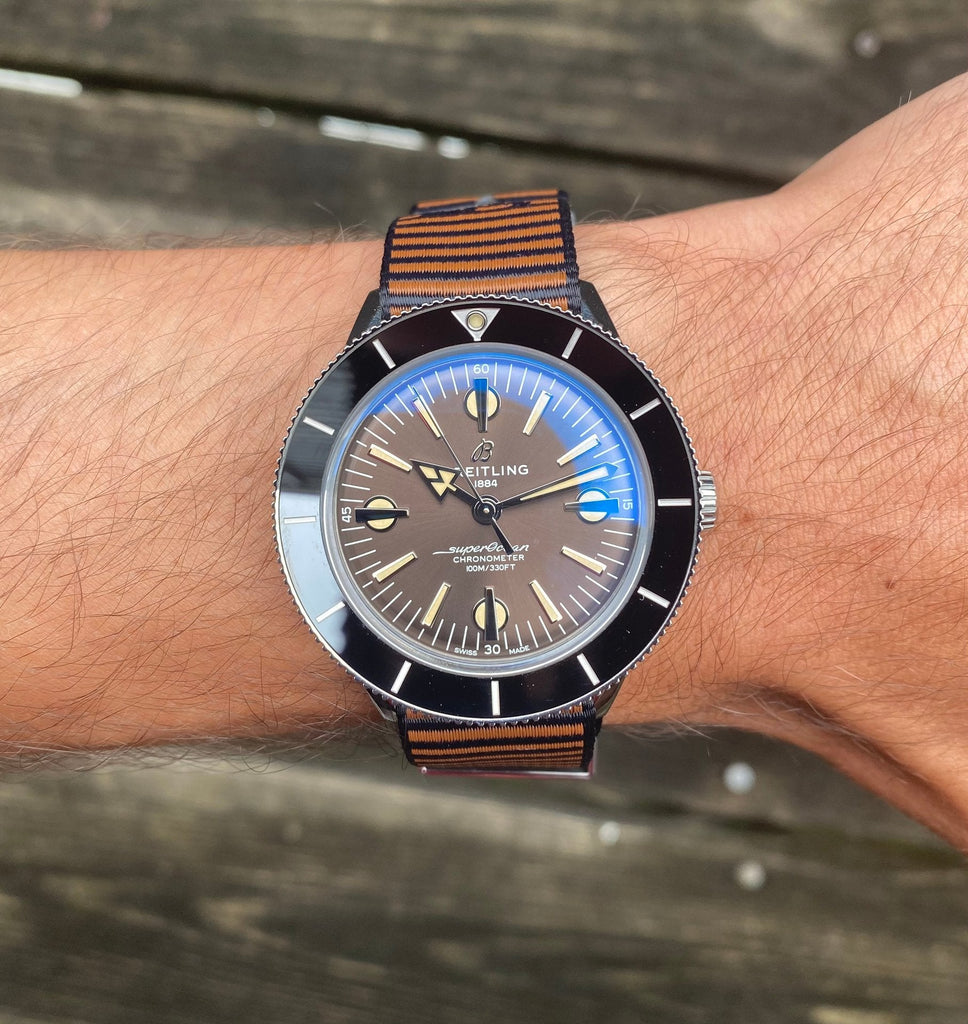 Breitling Superocean Heritage '57 Outerknown Brown Dial Brown NATO Strap Watch for Men - A103703A1Q1W1 Buy Now By Breitling