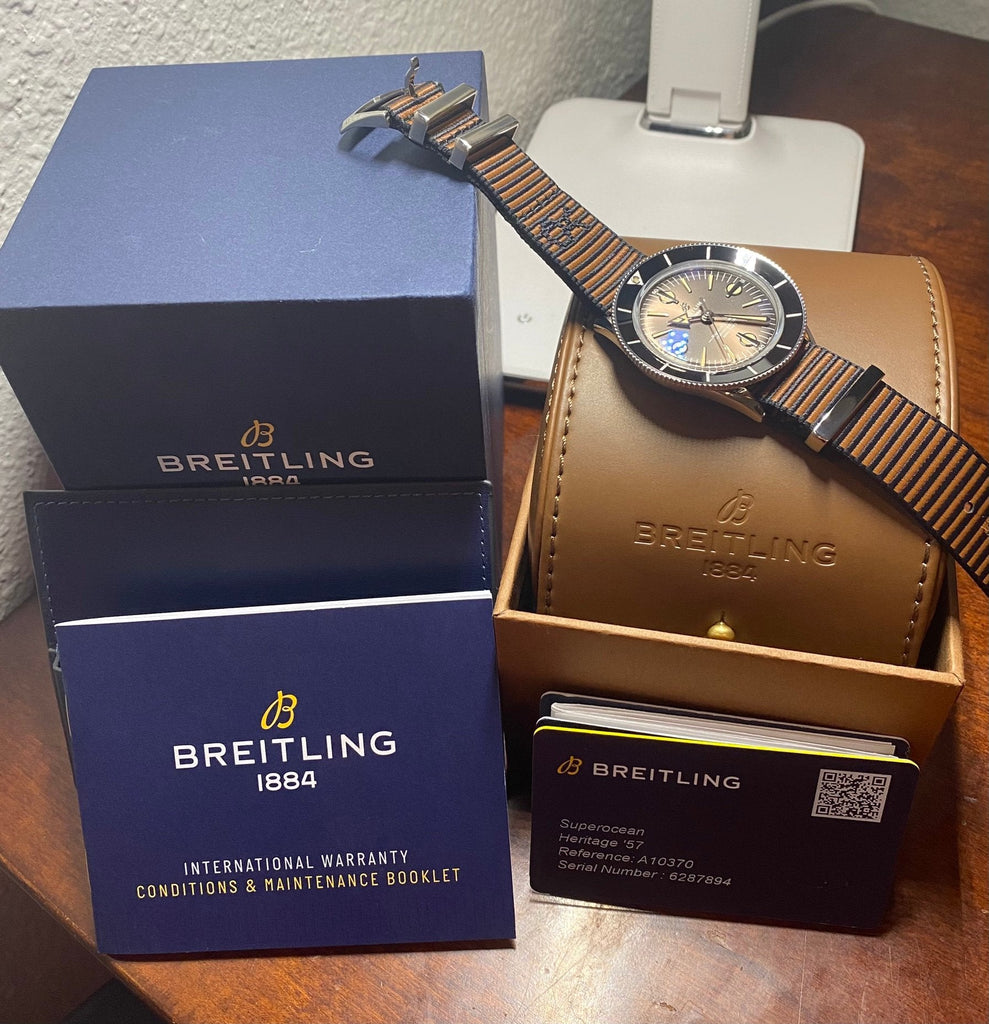 Breitling Superocean Heritage '57 Outerknown Brown Dial Brown NATO Strap Watch for Men - A103703A1Q1W1 Buy Now By Breitling