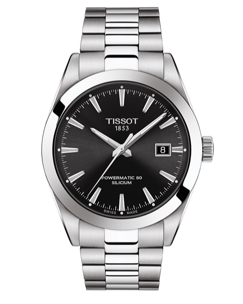 Tissot Gentleman Powermatic 80 Silicium Black Dial Silver Steel Strap Watch For Men - T127.407.11.051.00 Buy Now By Tissot