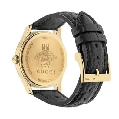 Gucci G Timeless Quartz Black Dial Black Leather Strap Watch For Women - YA1264034A Buy Now By Gucci