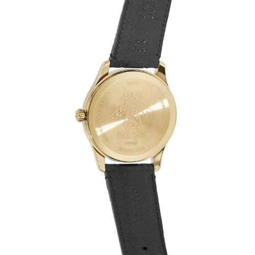 Gucci G Timeless Quartz Black Dial Black Leather Strap Watch For Women - YA1264034A Buy Now By Gucci