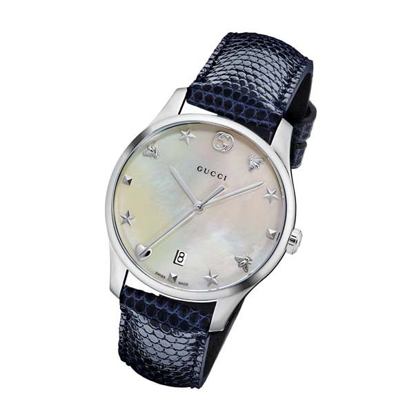 Gucci G-Timeless Signature Mother of Pearl Star Dial Blue Watch For Women - YA126588 Buy Now By Gucci