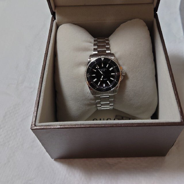 Gucci Dive Black Dial Silver Steel Strap Watch For Women - YA136403 Buy Now By Gucci