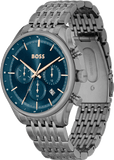 Hugo Boss Gregor Chronograph Blue Dial Grey Steel Strap Watch For Men - 1514083 Buy Now By Hugo Boss
