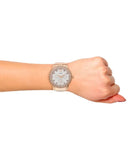 Guess Dazzler Diamonds Silver Dial Rose Gold Steel Strap Watch for Women - W0335L3 Buy Now By Guess