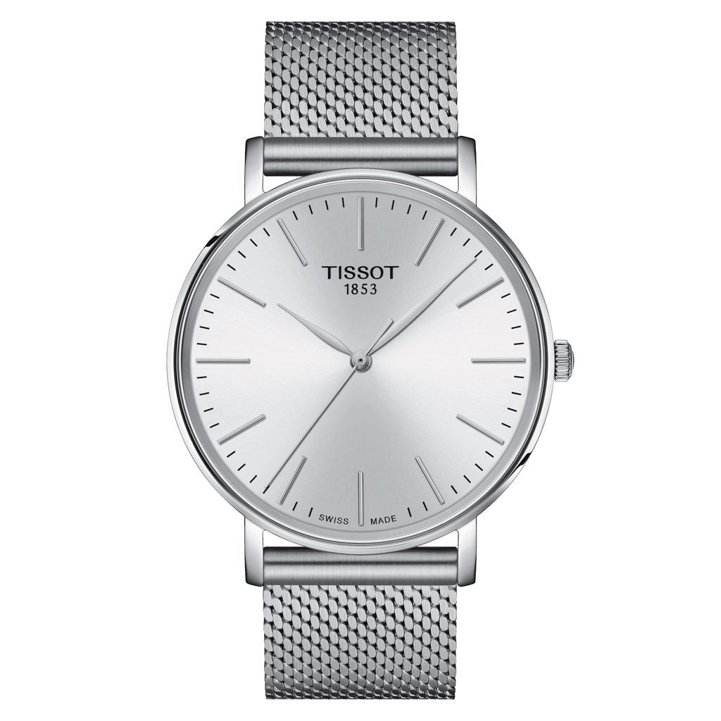 Tissot Everytime Gent Silver Dial Silver Mesh Bracelet Watch for Men - T143.410.11.011.00 Buy Now By Tissot