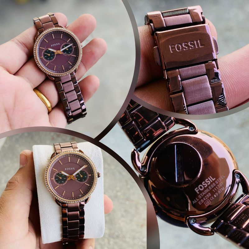 Fossil Tailor Analog Brown Dial Brown Steel Strap Watch for Women - ES4258 Buy Now By Fossil