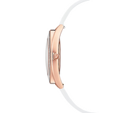 Swarovski Crystalline Aura Silver Dial White Leather Strap Watch for Women - 5519453 Buy Now By Swarovski