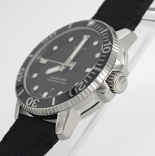 Tissot Seastar 1000 Powermatic 80 Black Dial Black Nylon Strap Watch For Men - T120.407.17.051.00 Buy Now By Tissot