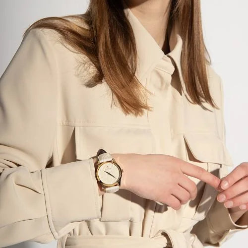 Gucci G Timeless Quartz White Dial White Leather Strap Watch For Women - YA1264033A Buy Now By Gucci
