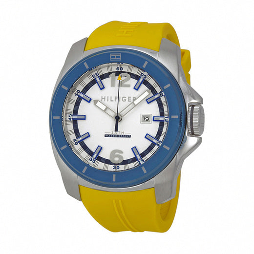 Tommy Hilfiger Windsurf White Dial Yellow Rubber Strap Watch for Men - 1791115 Buy Now By Tommy Hilfiger