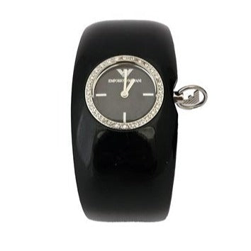 Emporio Armani Casual Analog Black Dial Black Leather Strap Watch For Women - AR0739 Buy Now By Emporio Armani