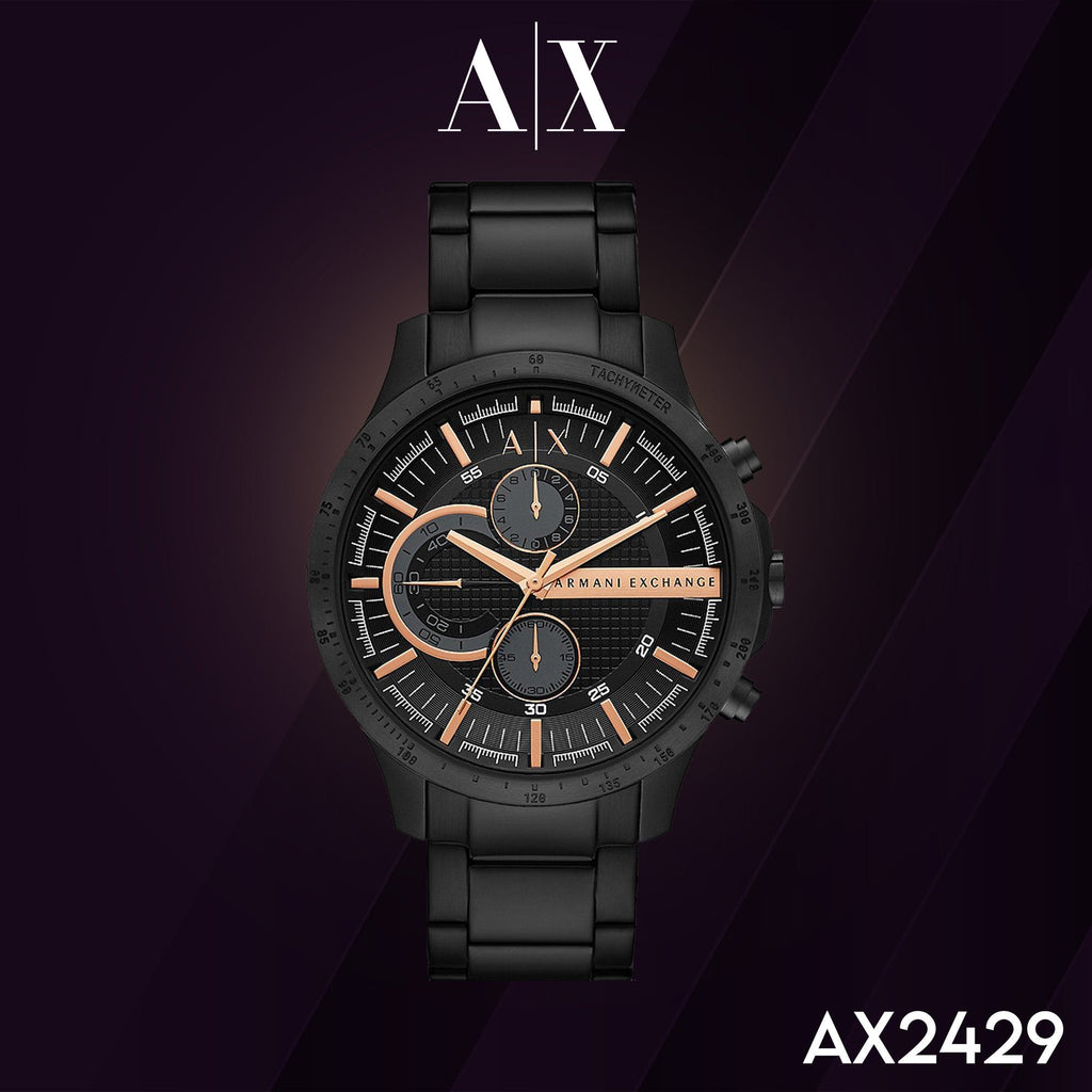 Armani Exchange Chronograph Black Dial Black Steel Strap Watch For Men - AX2429 Buy Now By Armani Exchange