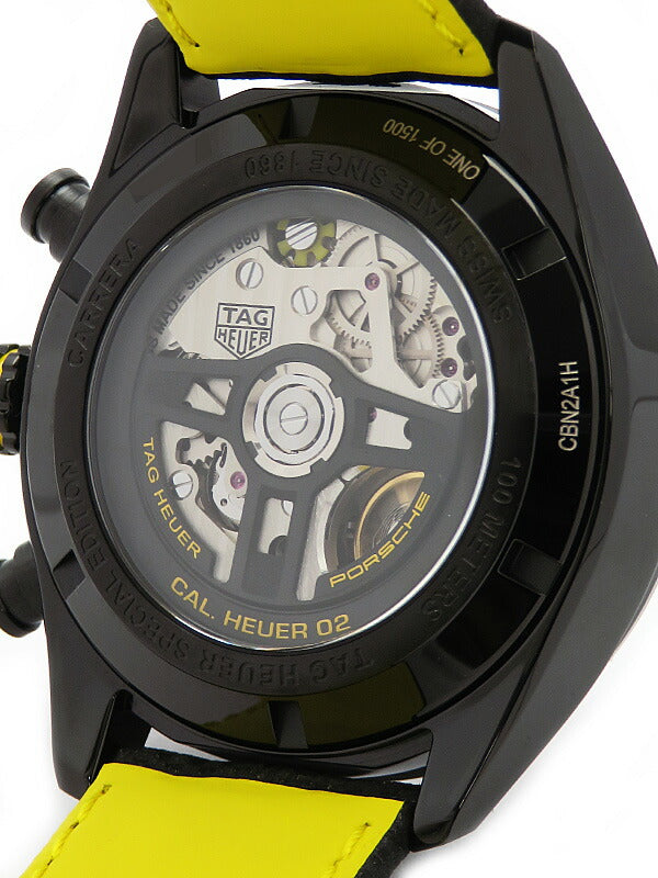 Tag Heuer Carrera x Porsche Automatic Chronograph Black Dial Black Nylon Strap Watch for Men - CBN2A1H.FC6512 Buy Now By Tag Heuer