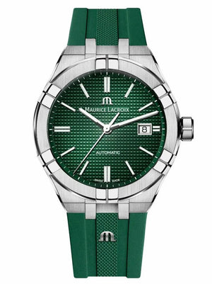 Maurice Lacroix Aikon Chronograph Green Dial Green Rubber Strap Watch for Men - AI1808-SS000-630-5 Buy Now By Maurice Lacroix