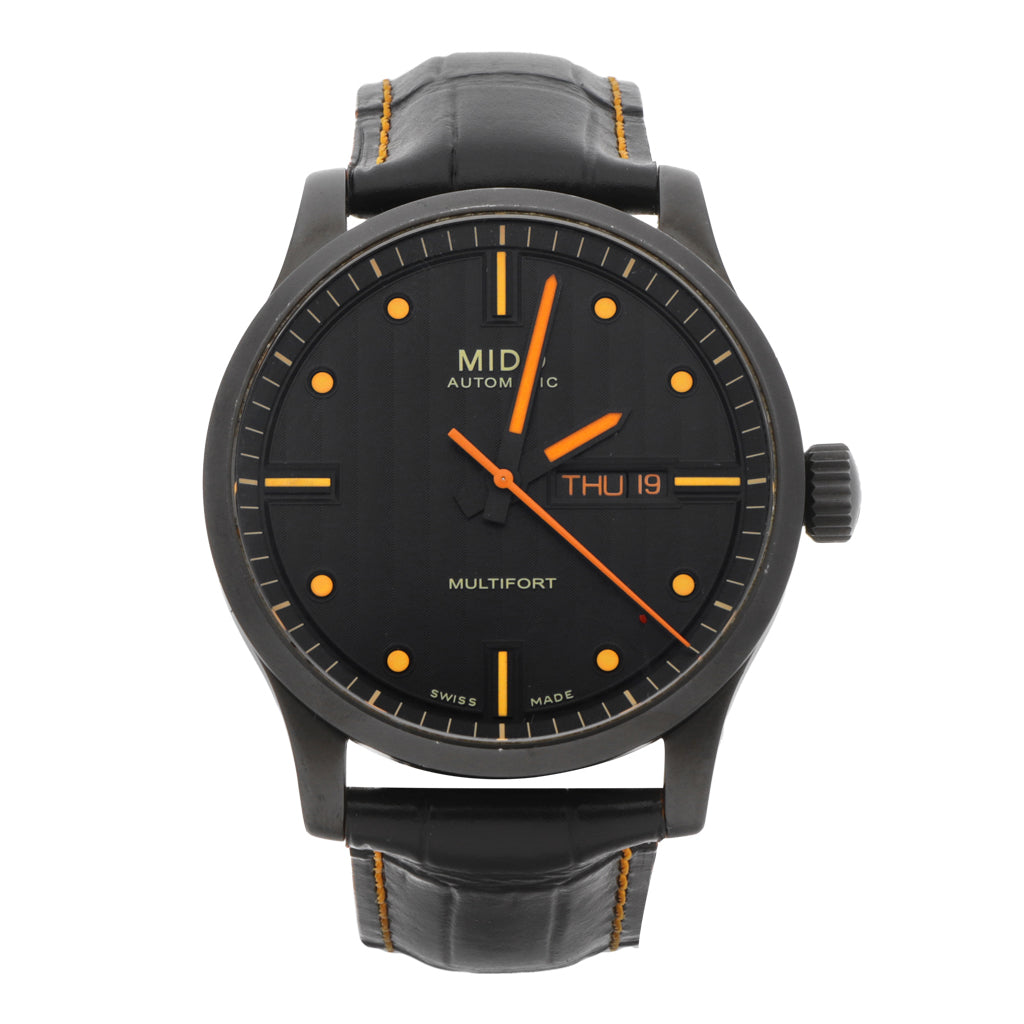 Mido Multifort Automatic Special Edition Black Dial Black Leather Strap Watch For Men - M005.430.36.051.80 Buy Now By Mido